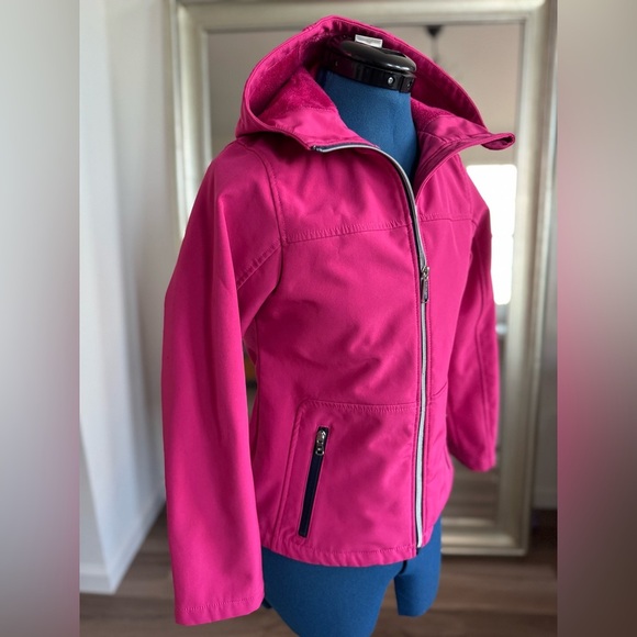 Michael Kors Girls Pink Soft Shell Fleece Lined Coat Jacket Size 14 - Picture 6 of 12